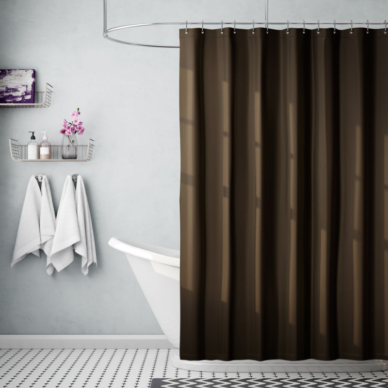 Charlton Home® Water Repellent Solid Color Fabric Single Shower Curtain
